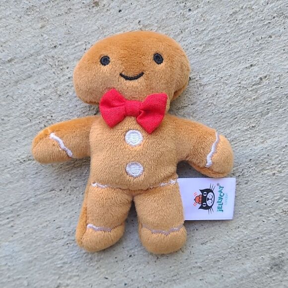 Jellycat mini Gingerbread Fred Plush Toy Brown Red Christmas Hoildays Ornament - Picture 1 of 4